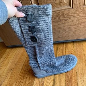 Grey cable knit ugg boots